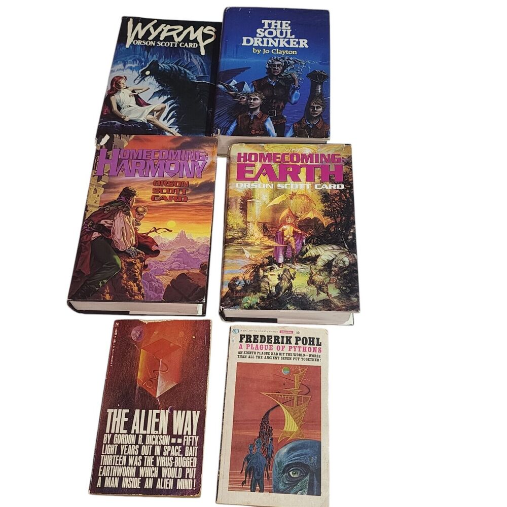 Vintage Science Fiction Assorted Hardback Paperback Lot of 6 Books